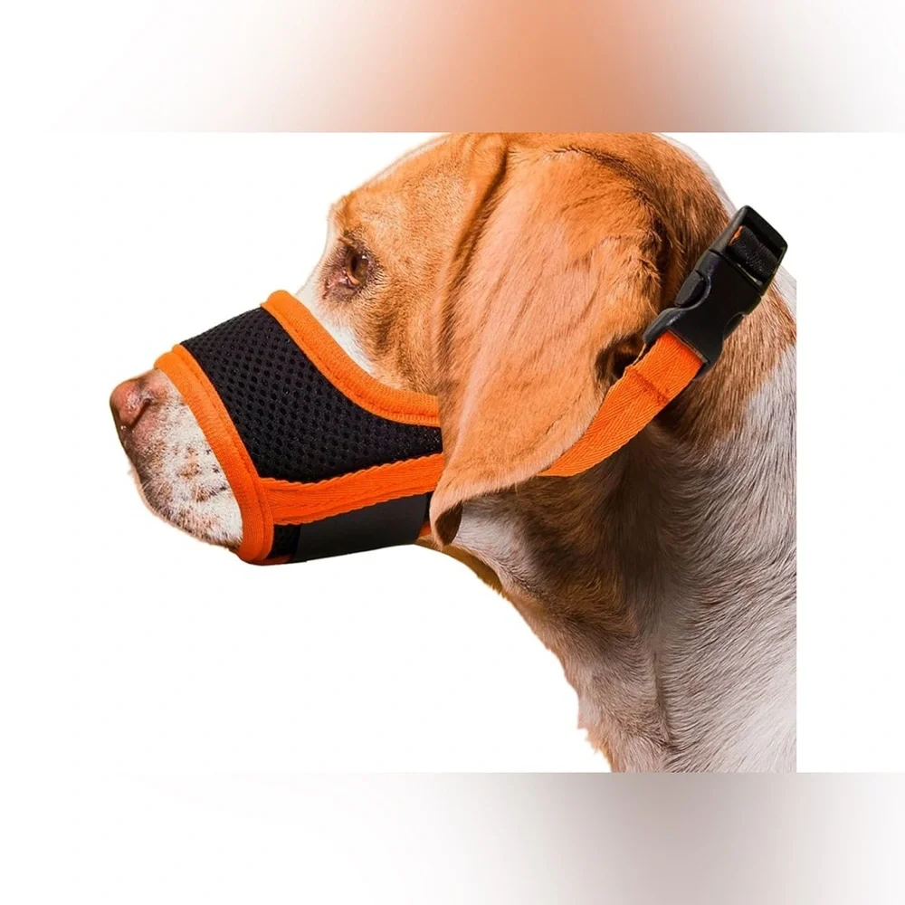 NEW Dog Muzzle Soft Breathable Air Mesh Nylon Muzzle Adjustable Drinkable XL